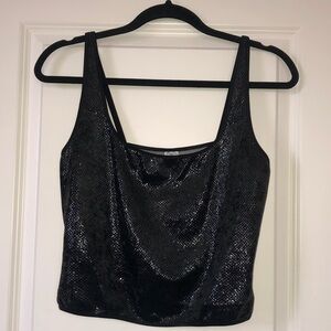 Nordstrom Black Mesh Snake Tank Top